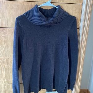 NWOT Wide neck charcoal/brown sweater
